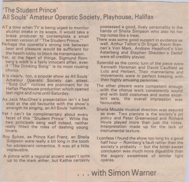 The Student Prince archive